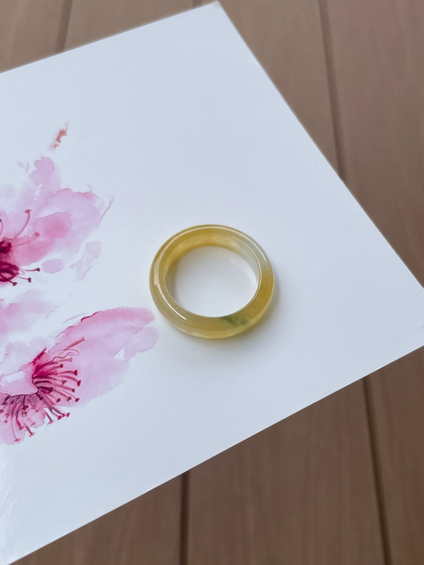 Icy Yellow Jade Abacus Ring | HK 19.5 (NJR351)