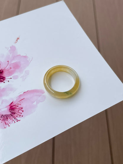 Icy Yellow Jade Abacus Ring | HK 19.5 (NJR351)