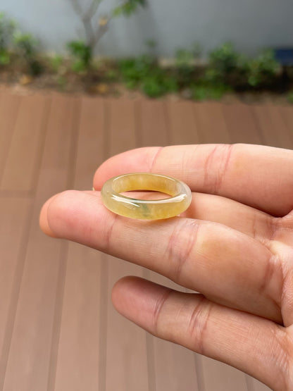 Icy Yellow Jade Abacus Ring | HK 19.5 (NJR351)