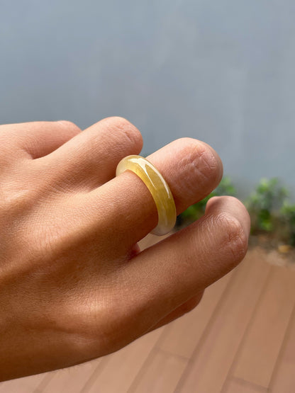 Icy Yellow Jade Abacus Ring | HK 19.5 (NJR351)