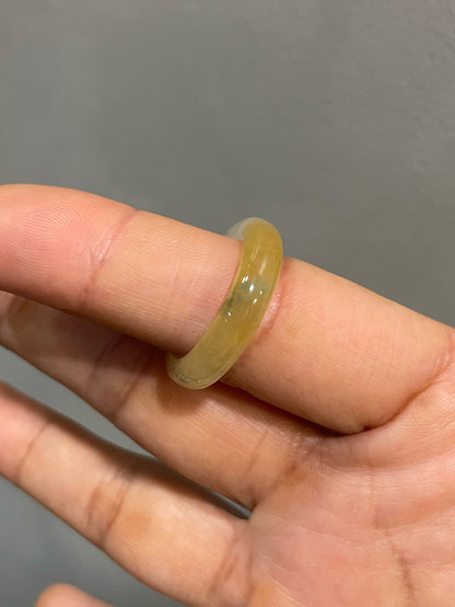 Icy Yellow Jade Abacus Ring | HK 19.5 (NJR351)