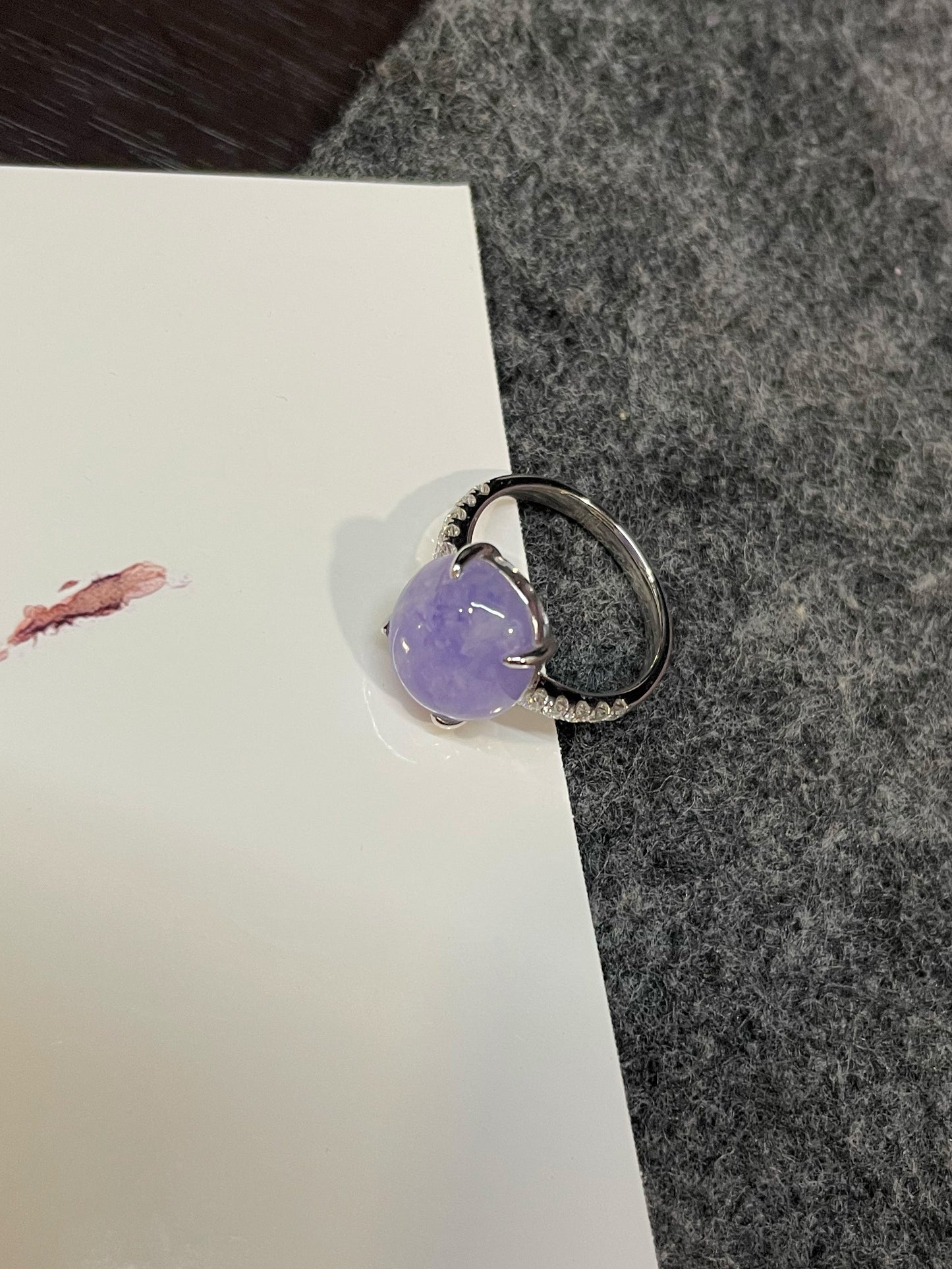 Lavender Jadeite Cabochon Ring (NJR352)
