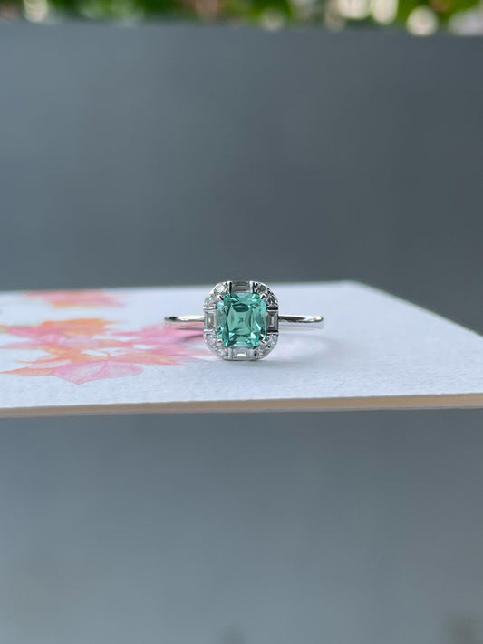 Seafoam Tourmaline Ring - 1.08CT (NJR356)