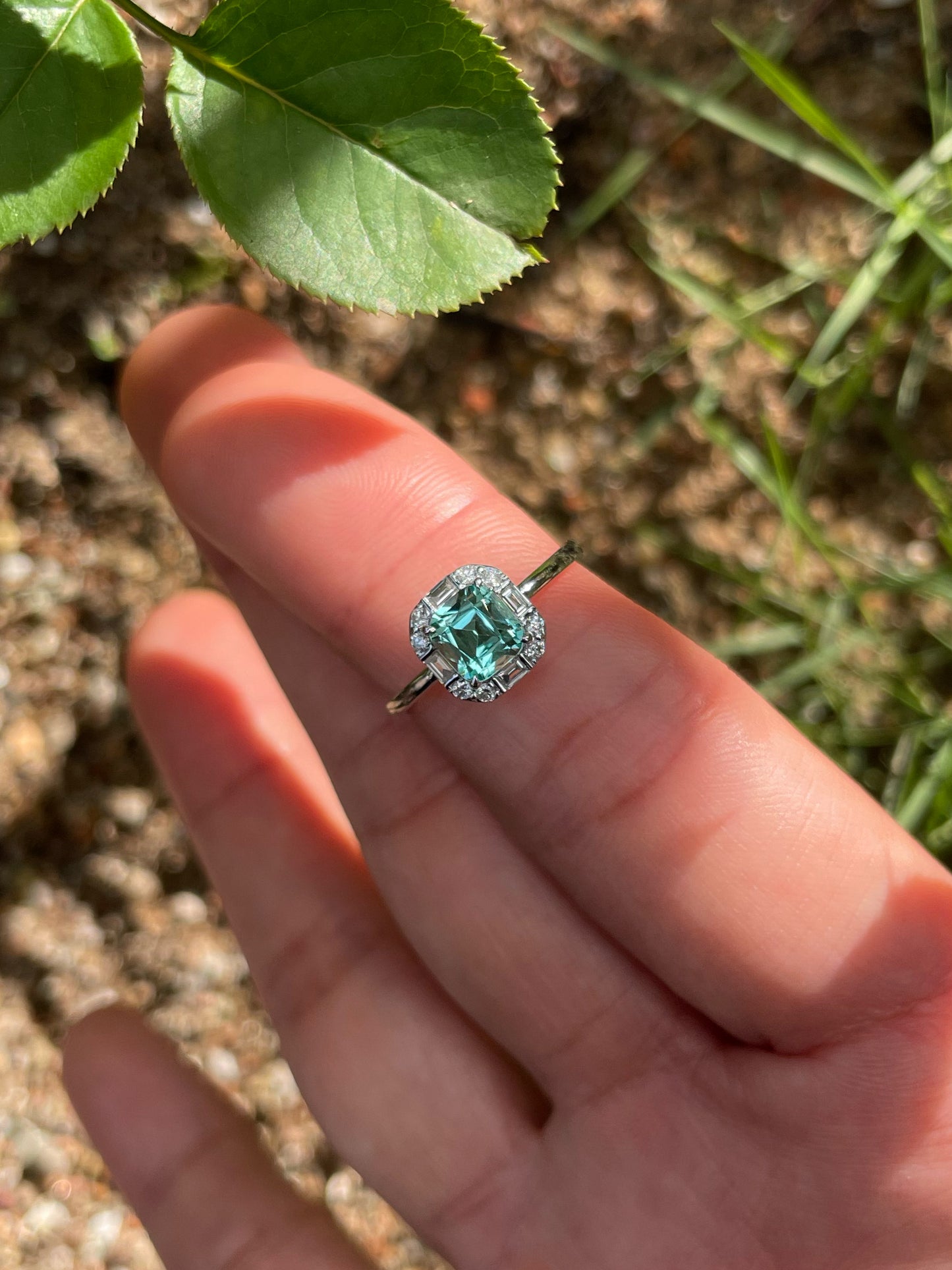 Seafoam Tourmaline Ring - 1.08CT (NJR356)