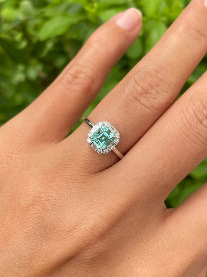 Seafoam Tourmaline Ring - 1.08CT (NJR356)