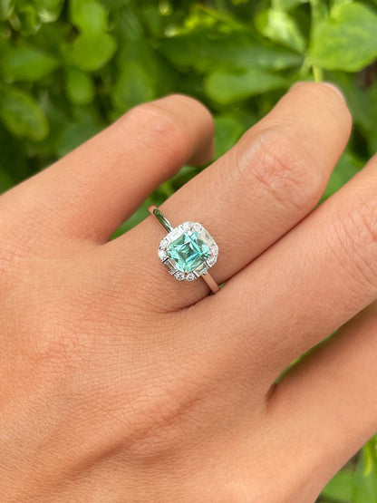 Seafoam Tourmaline Ring - 1.08CT (NJR356)