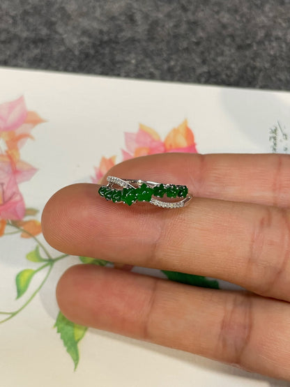 Green Jade Ring - Stars (NJR361)