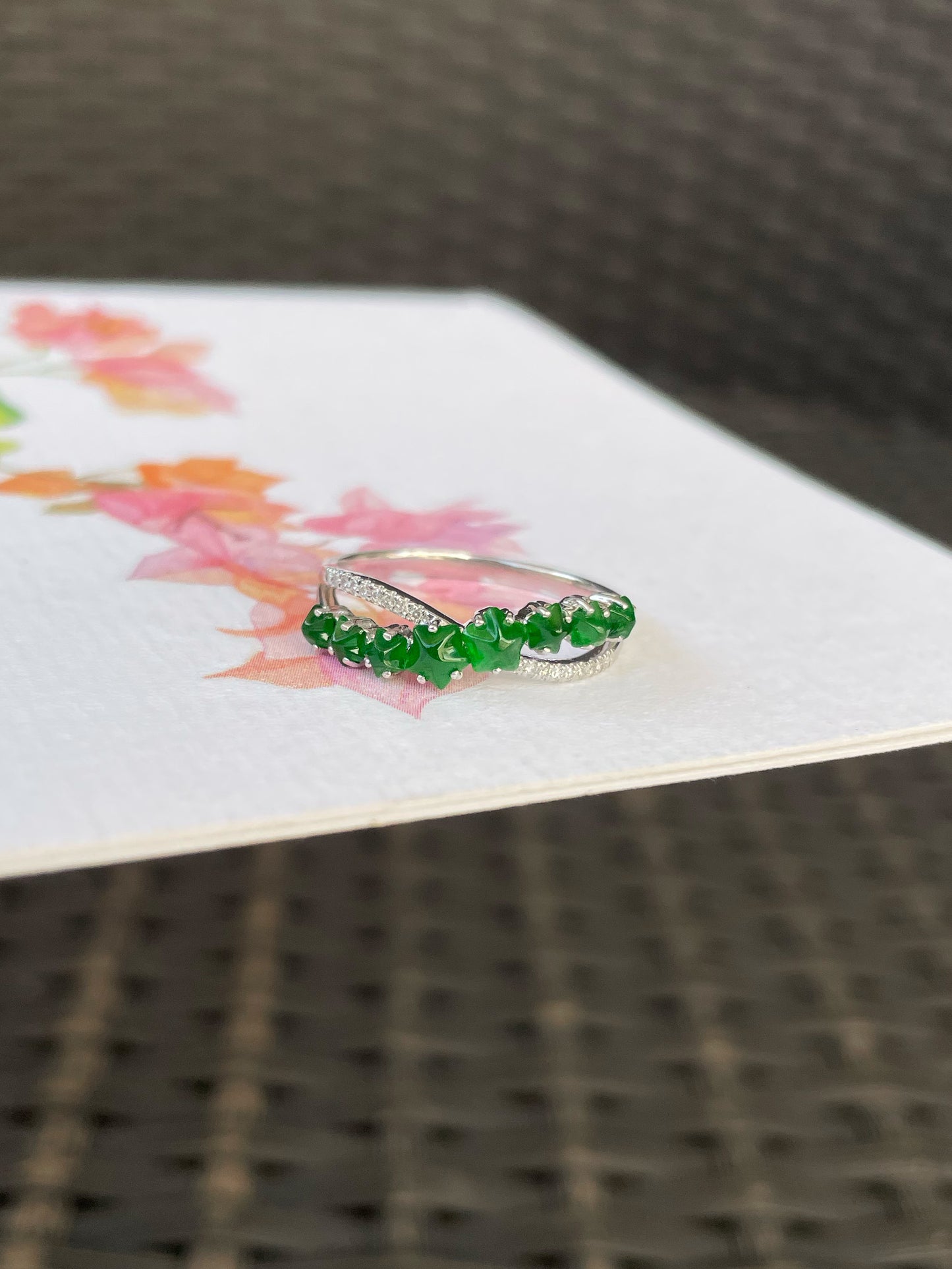 Green Jade Ring - Stars (NJR361)