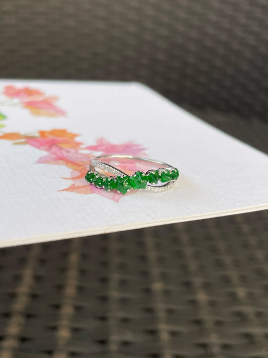 Green Jade Ring - Stars (NJR361)