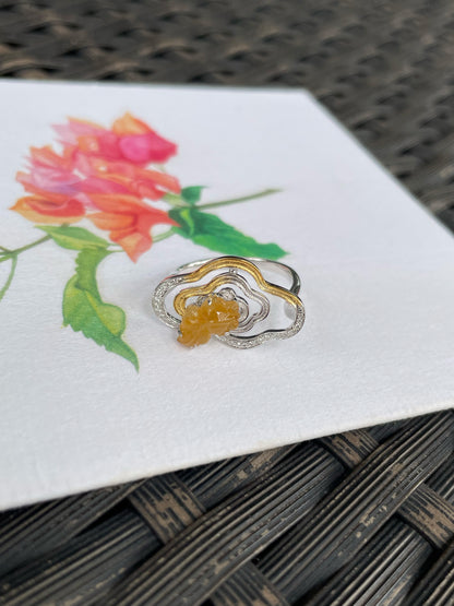Yellow Jade Ring - Goldfish (NJR364)