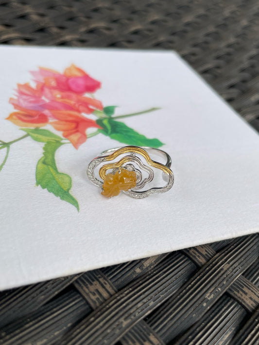 Yellow Jade Ring - Goldfish (NJR364)