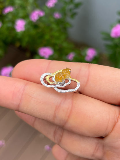 Yellow Jade Ring - Goldfish (NJR364)
