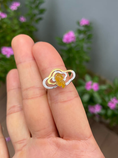 Yellow Jade Ring - Goldfish (NJR364)