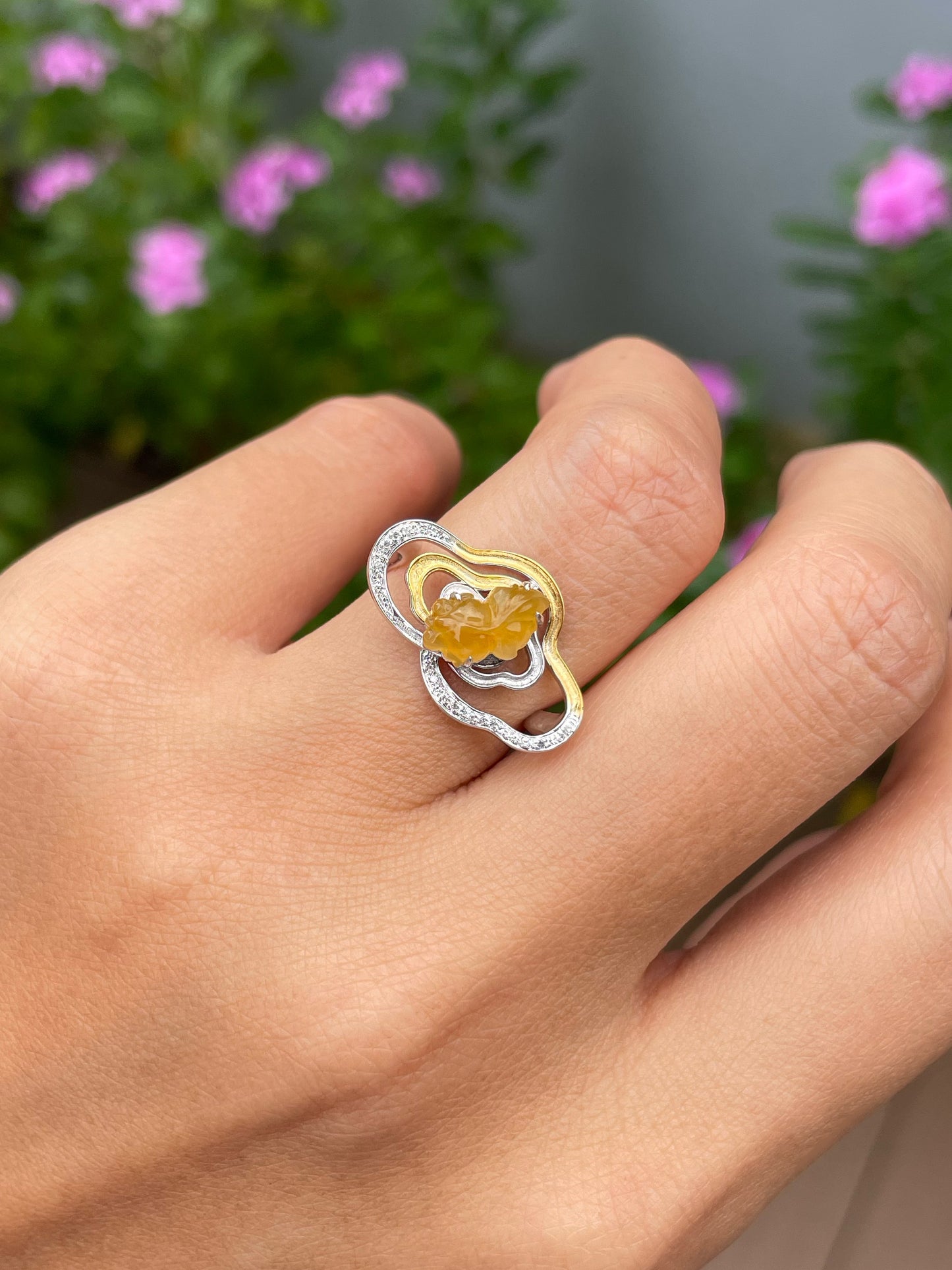 Yellow Jade Ring - Goldfish (NJR364)