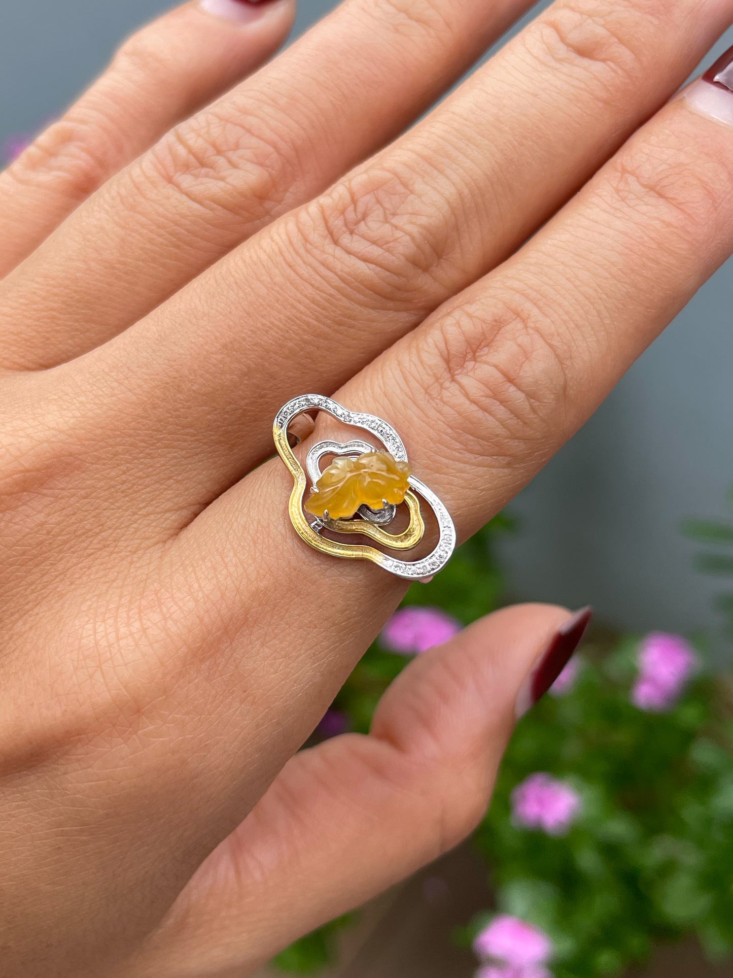 Yellow Jade Ring - Goldfish (NJR364)