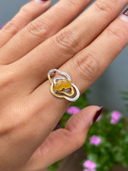 Yellow Jade Ring - Goldfish (NJR364)