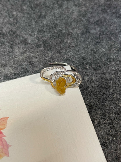 Yellow Jade Ring - Goldfish (NJR364)