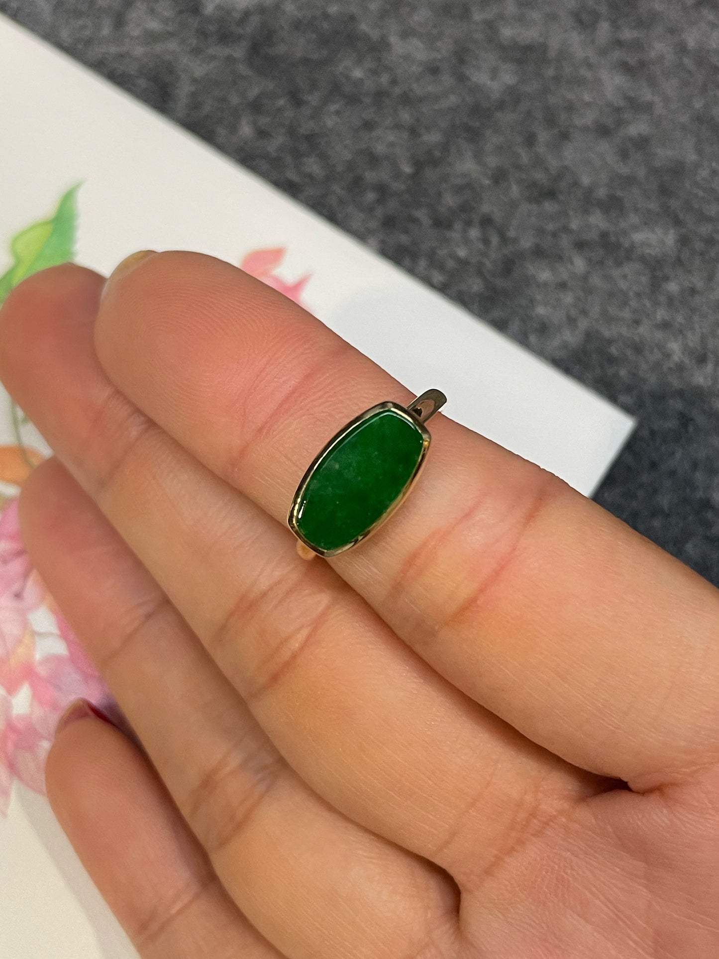 Green Jadeite Ring (NJR367)
