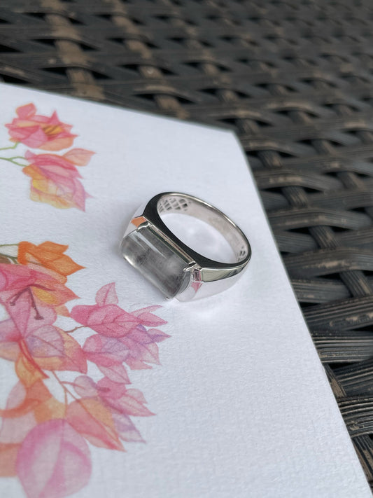 Icy Black Jade Ring (NJR369)