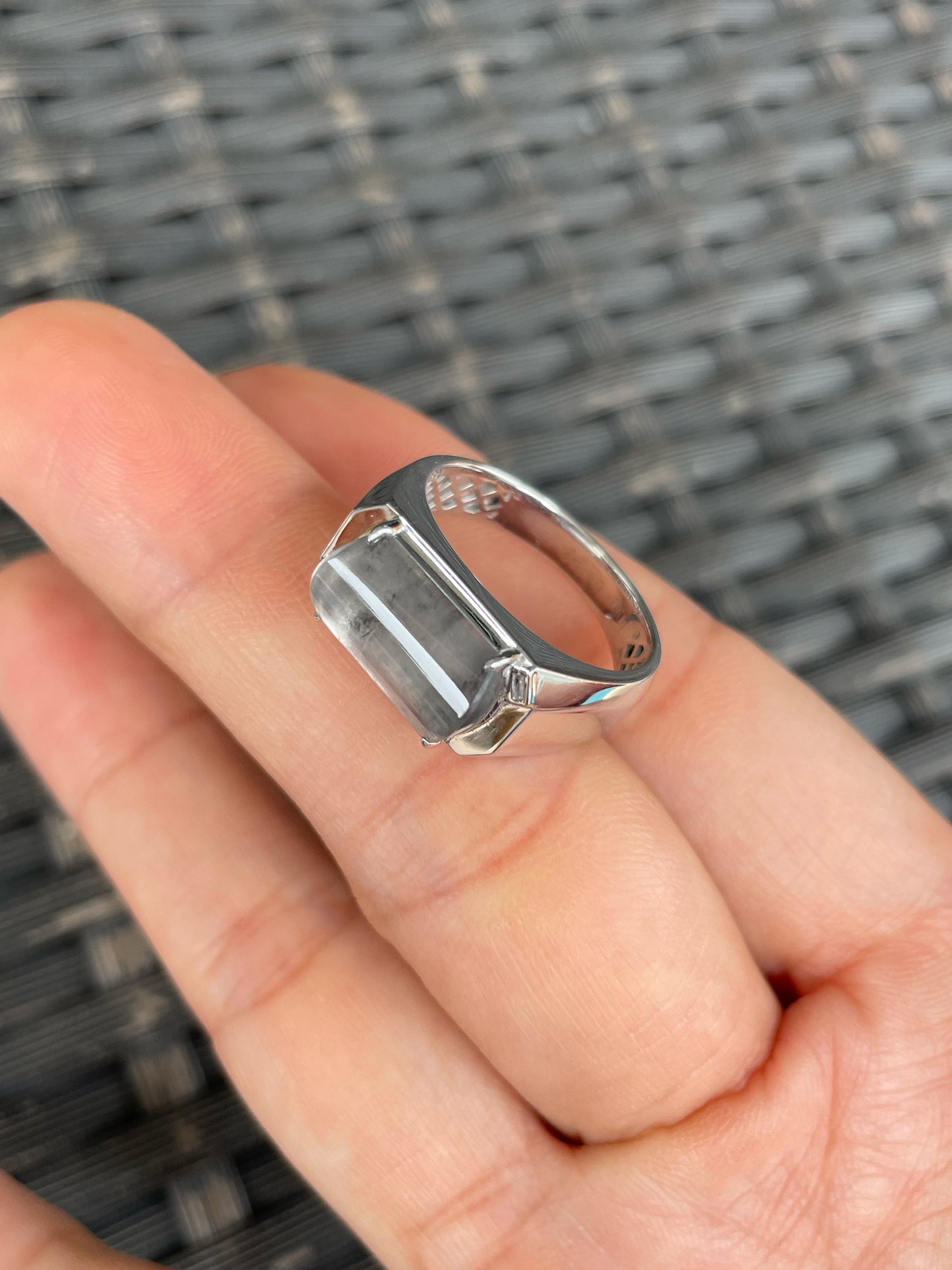 Icy Black Jade Ring (NJR369)