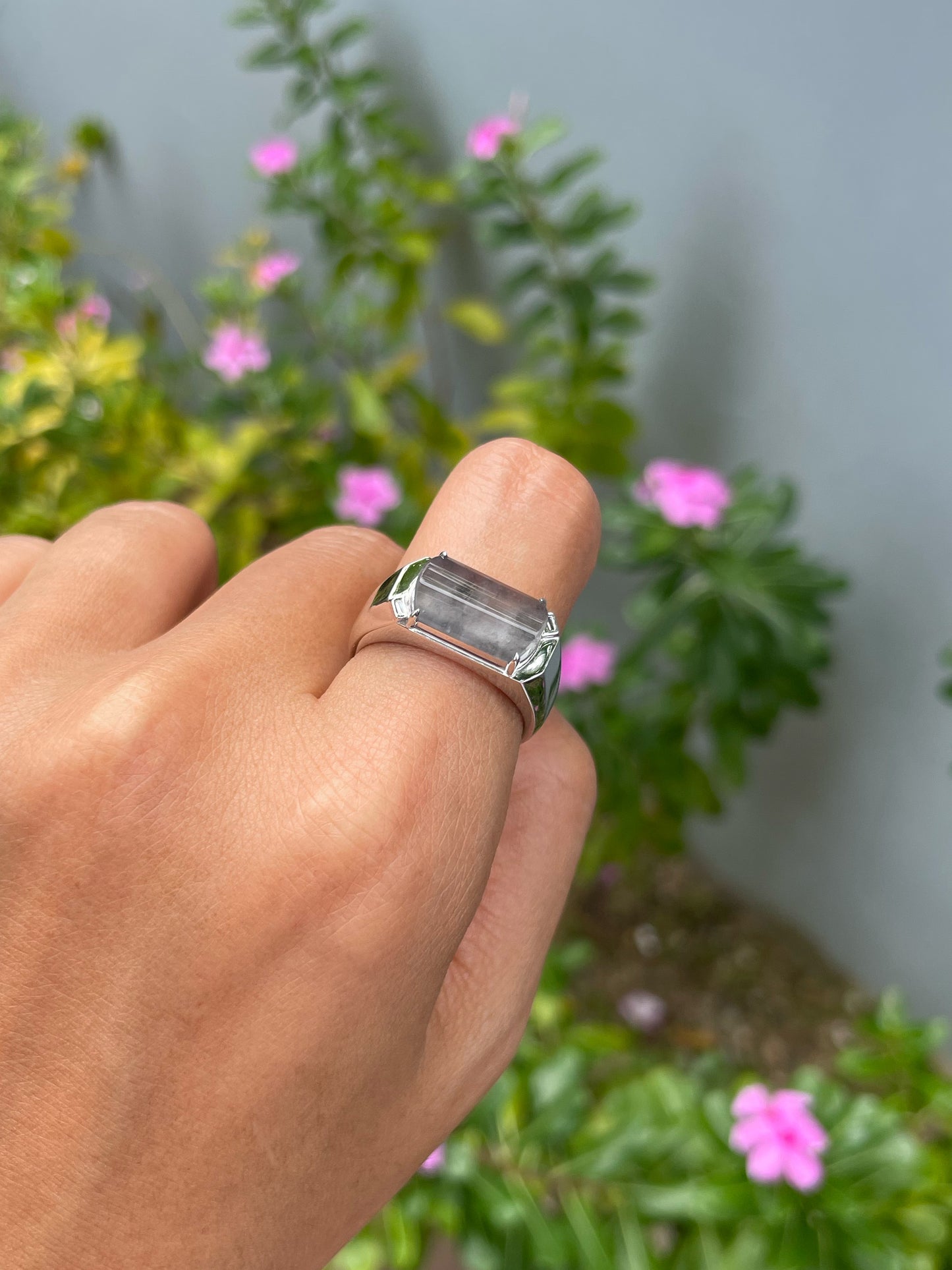 Icy Black Jade Ring (NJR369)