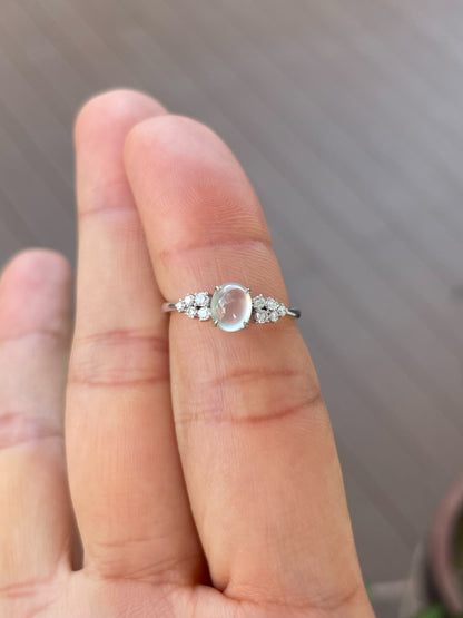 Glassy Cabochon Jade Ring (NJR372)