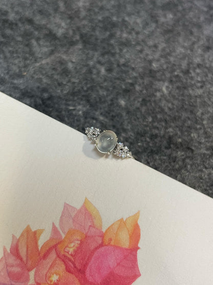 Glassy Cabochon Jade Ring (NJR372)