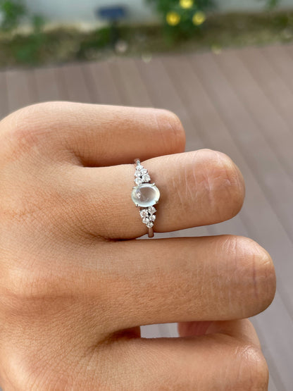 Glassy Cabochon Jade Ring (NJR372)