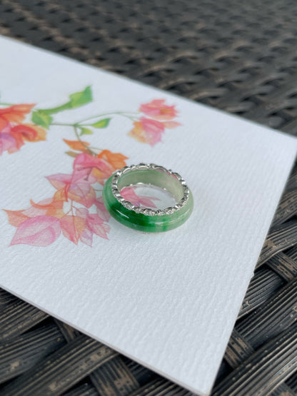 Green Jade Abacus Ring | HK 11.5 (NJR373)