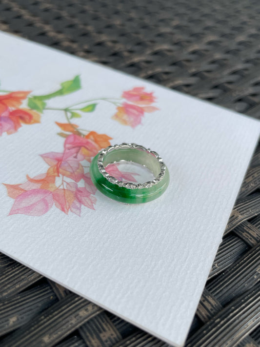 Green Jade Abacus Ring | HK 11.5 (NJR373)