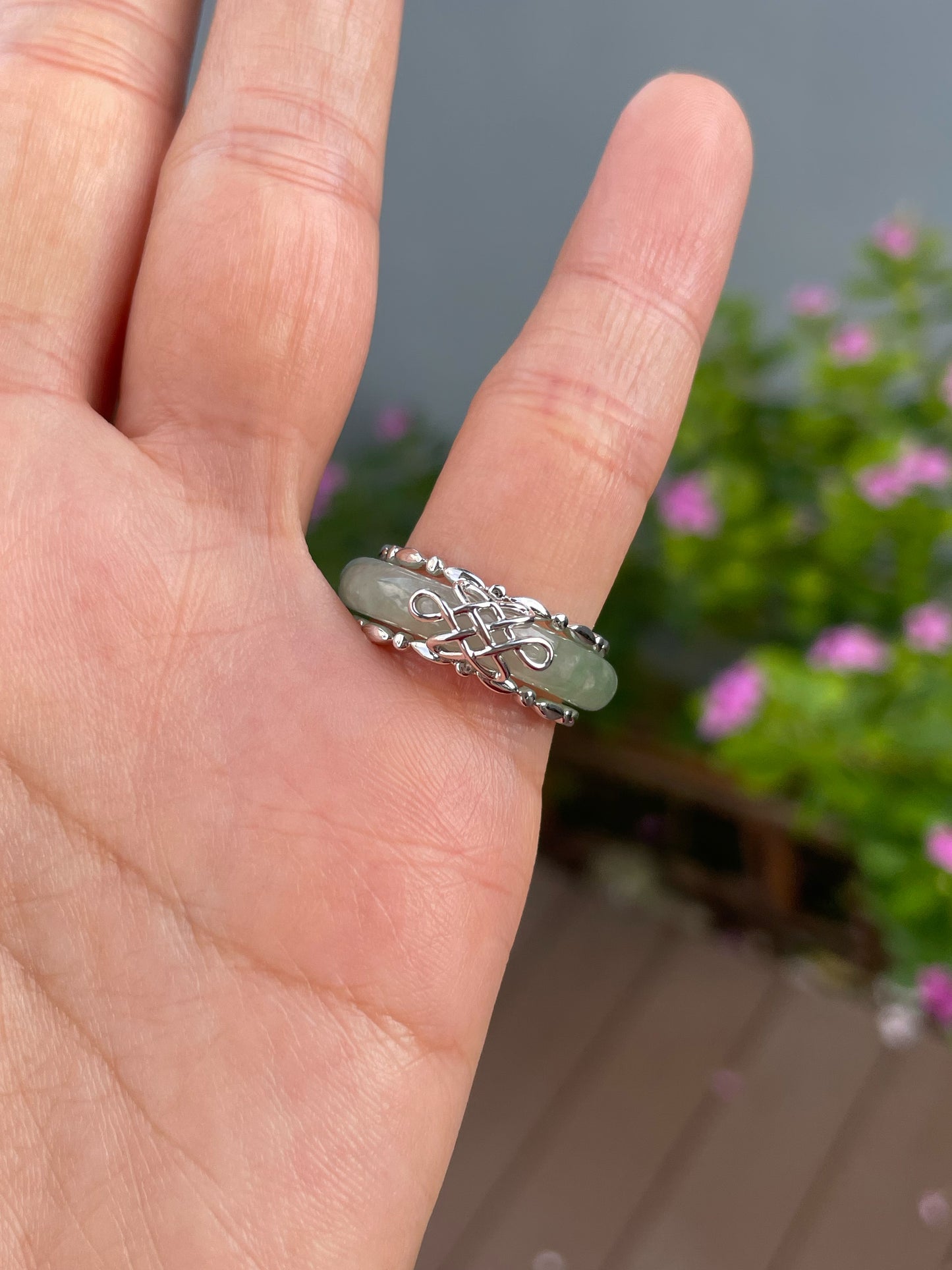 Green Jade Abacus Ring | HK 11.5 (NJR373)