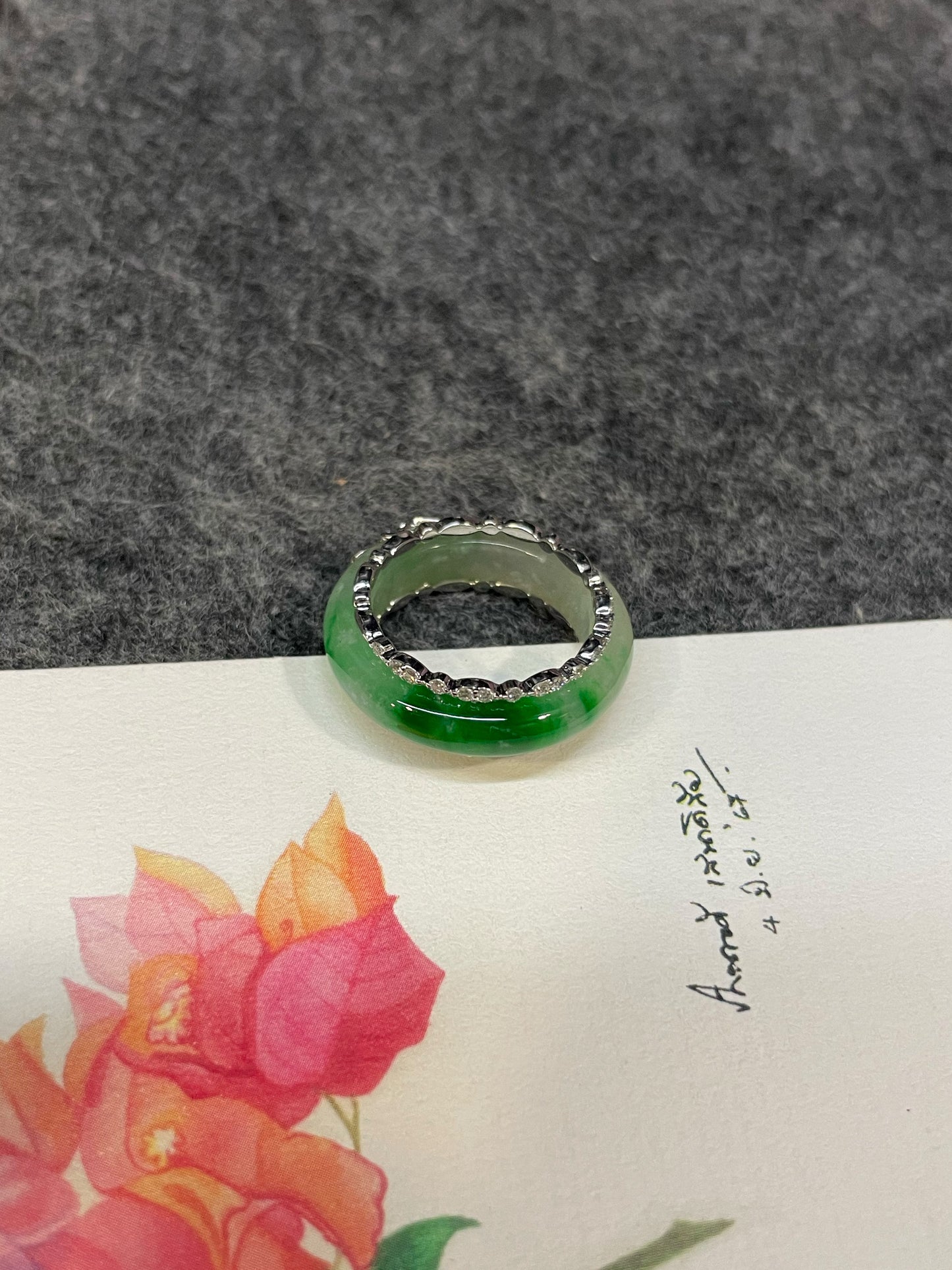 Green Jade Abacus Ring | HK 11.5 (NJR373)
