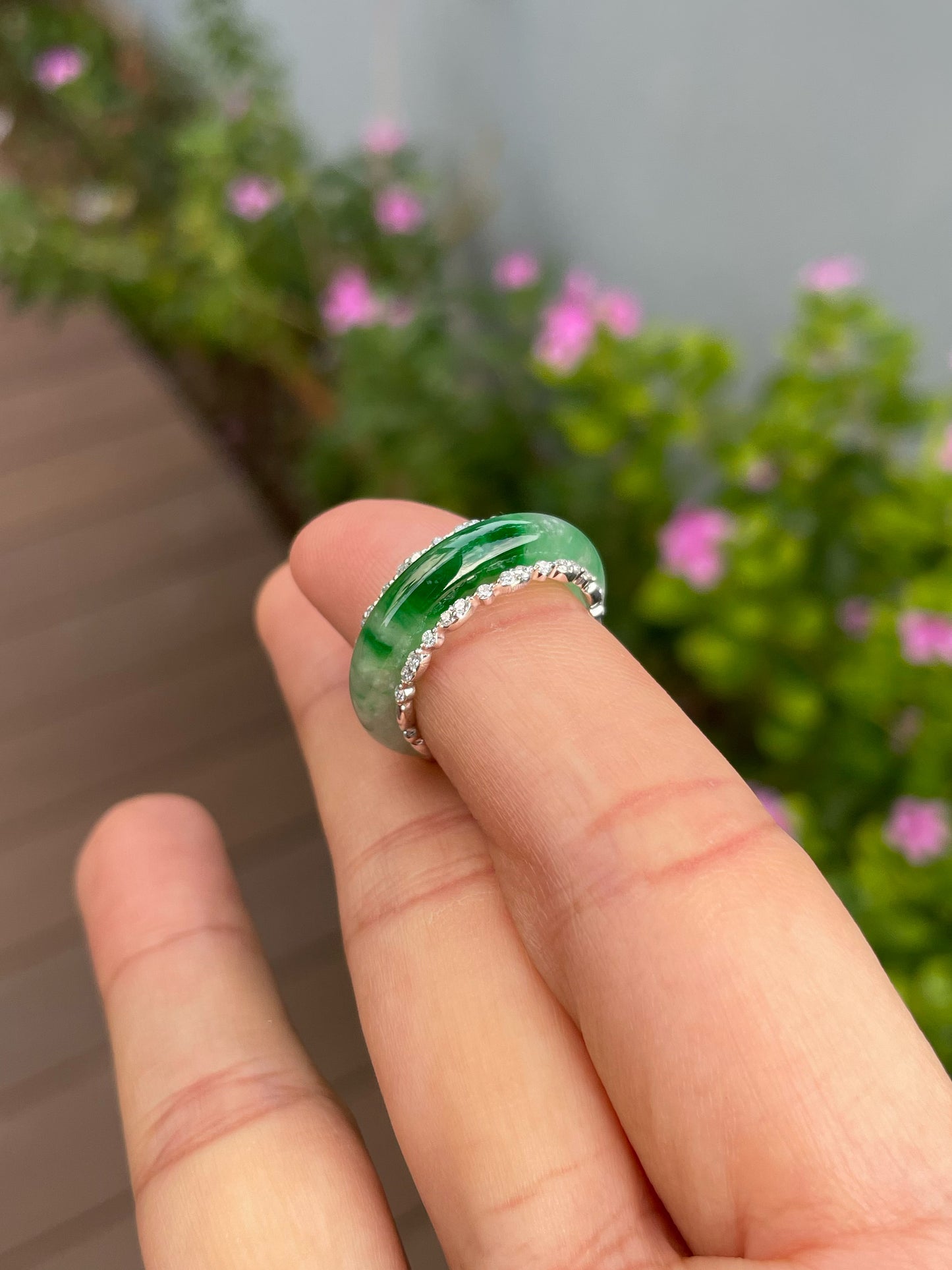 Green Jade Abacus Ring | HK 11.5 (NJR373)