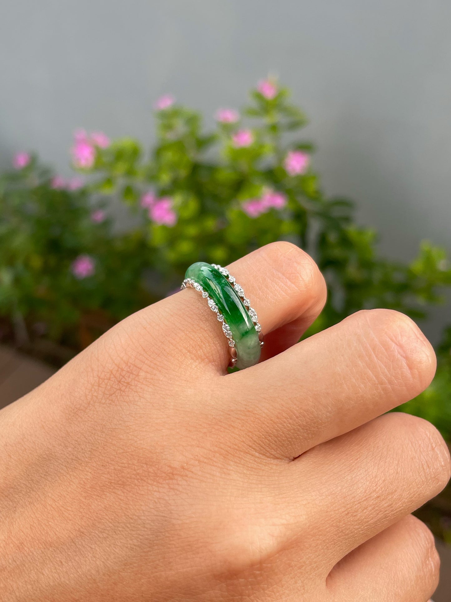 Green Jade Abacus Ring | HK 11.5 (NJR373)