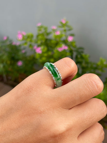 Green Jade Abacus Ring | HK 11.5 (NJR373)
