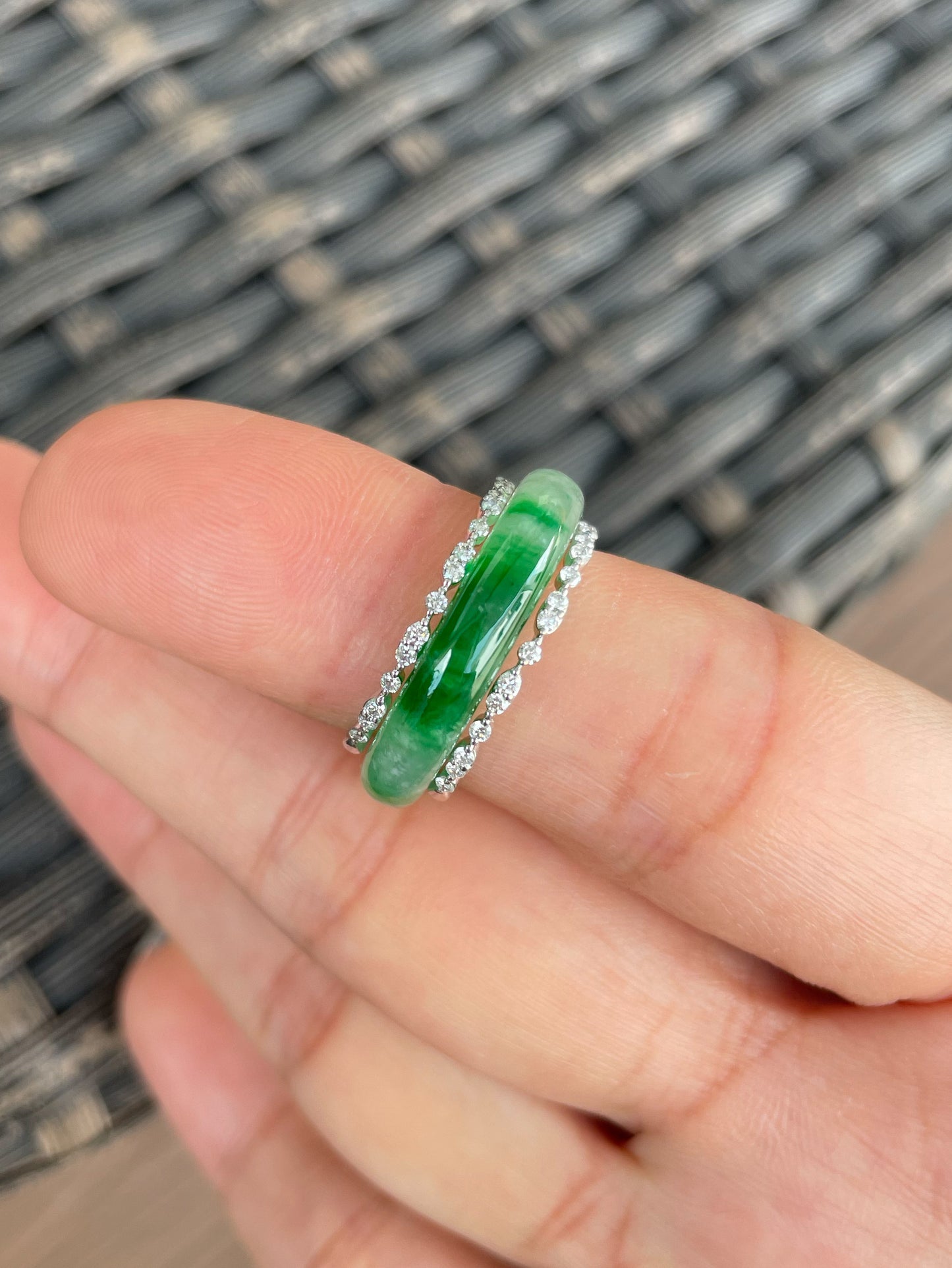 Green Jade Abacus Ring | HK 11.5 (NJR373)