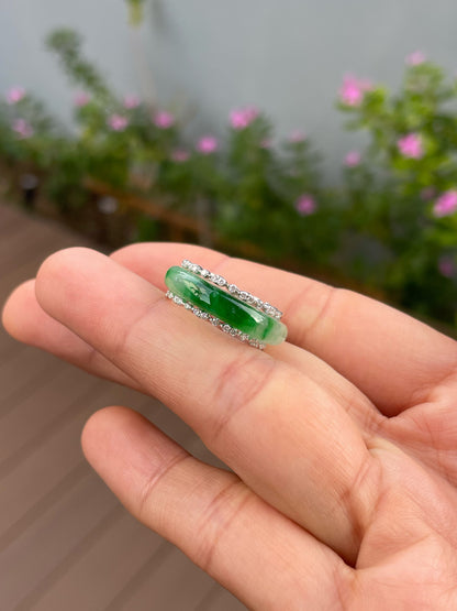 Green Jade Abacus Ring | HK 11.5 (NJR373)