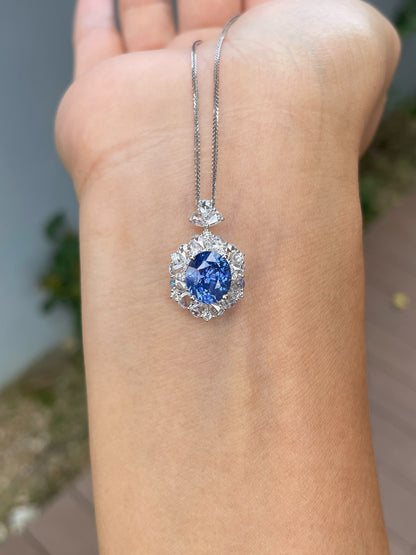Unheated Blue Sapphire Ring / Pendant - 3.2CT (NJR377)