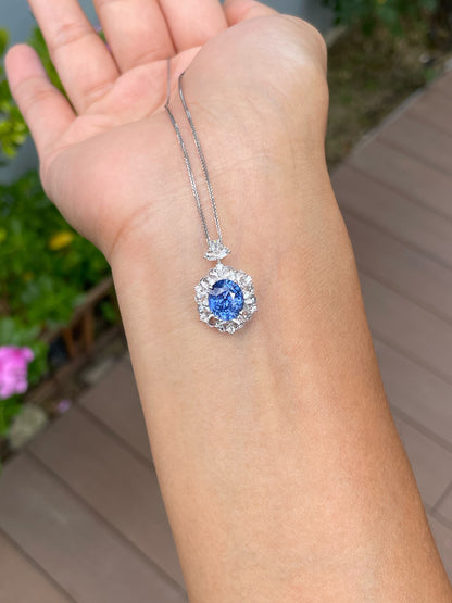 Unheated Blue Sapphire Ring / Pendant - 3.2CT (NJR377)