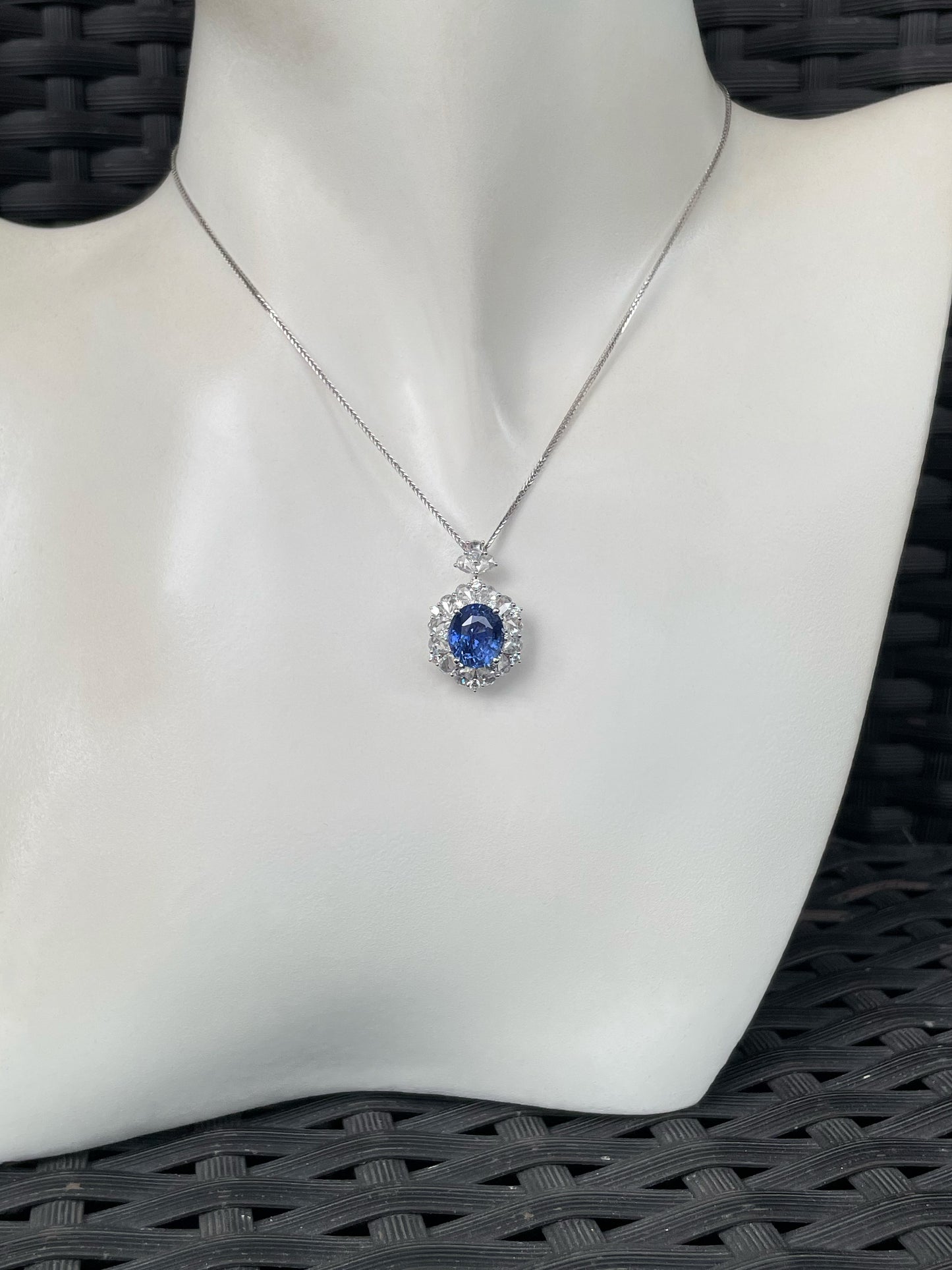 Unheated Blue Sapphire Ring / Pendant - 3.2CT (NJR377)