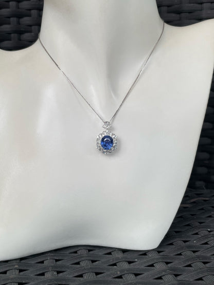 Unheated Blue Sapphire Ring / Pendant - 3.2CT (NJR377)