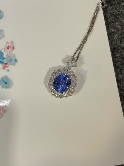 Unheated Blue Sapphire Ring / Pendant - 3.2CT (NJR377)
