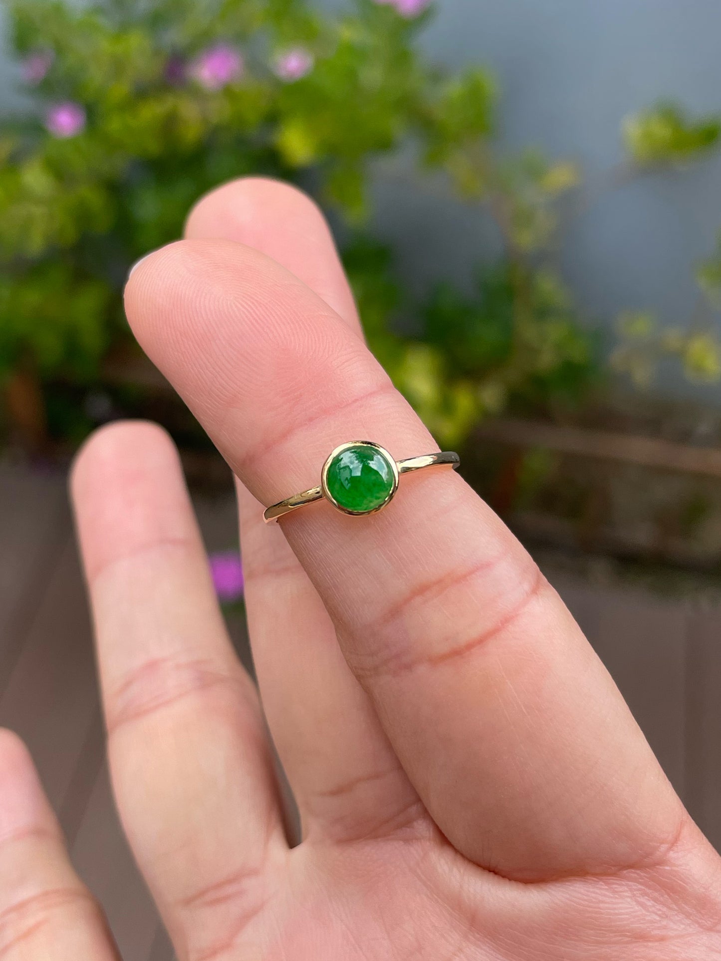 Green Jade Cabochon Ring (NJR378)