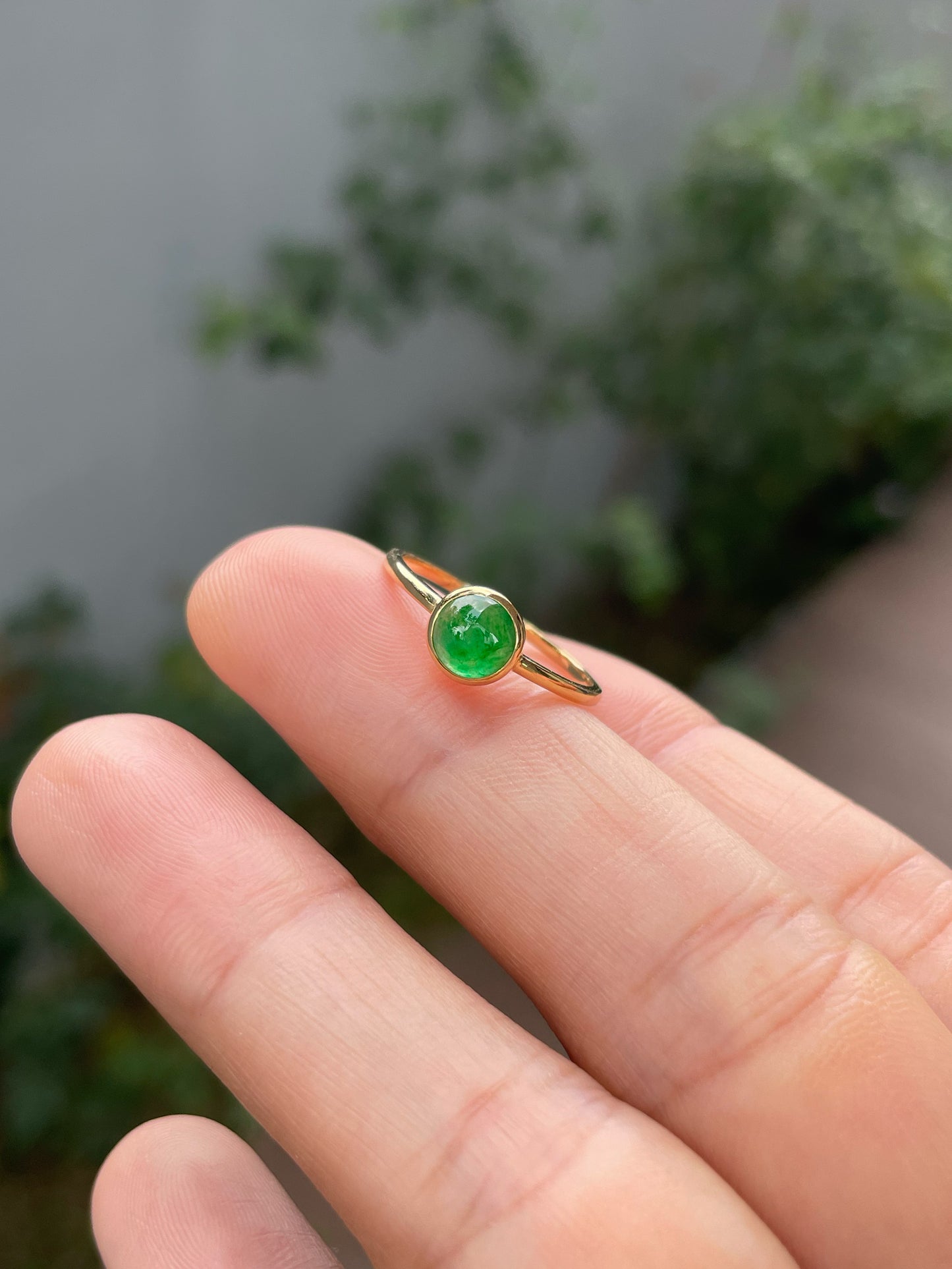 Green Jade Cabochon Ring (NJR378)