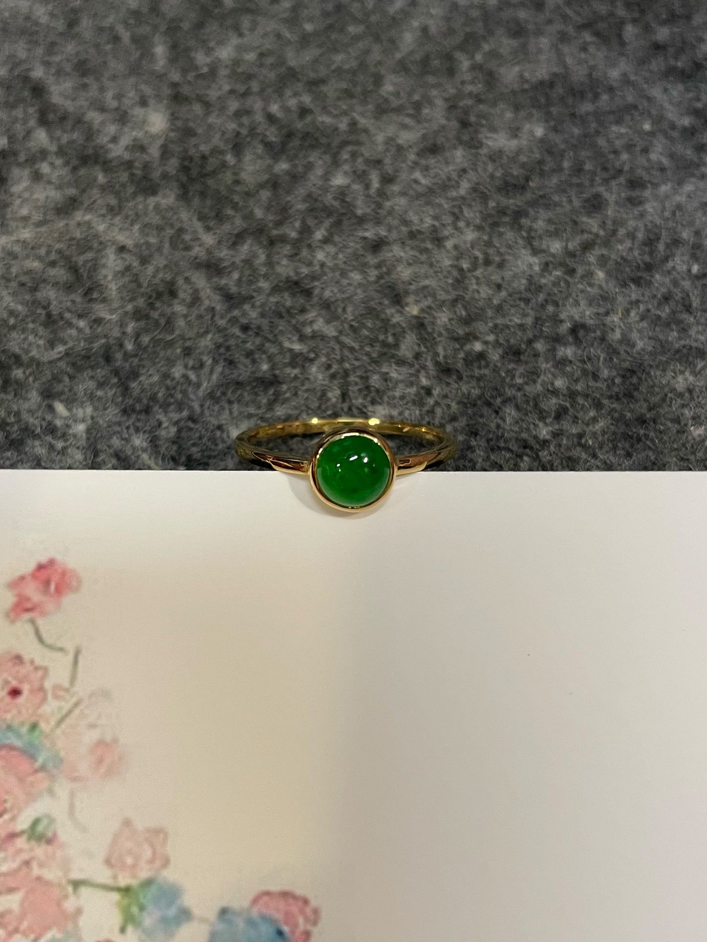 Green Jade Cabochon Ring (NJR378)