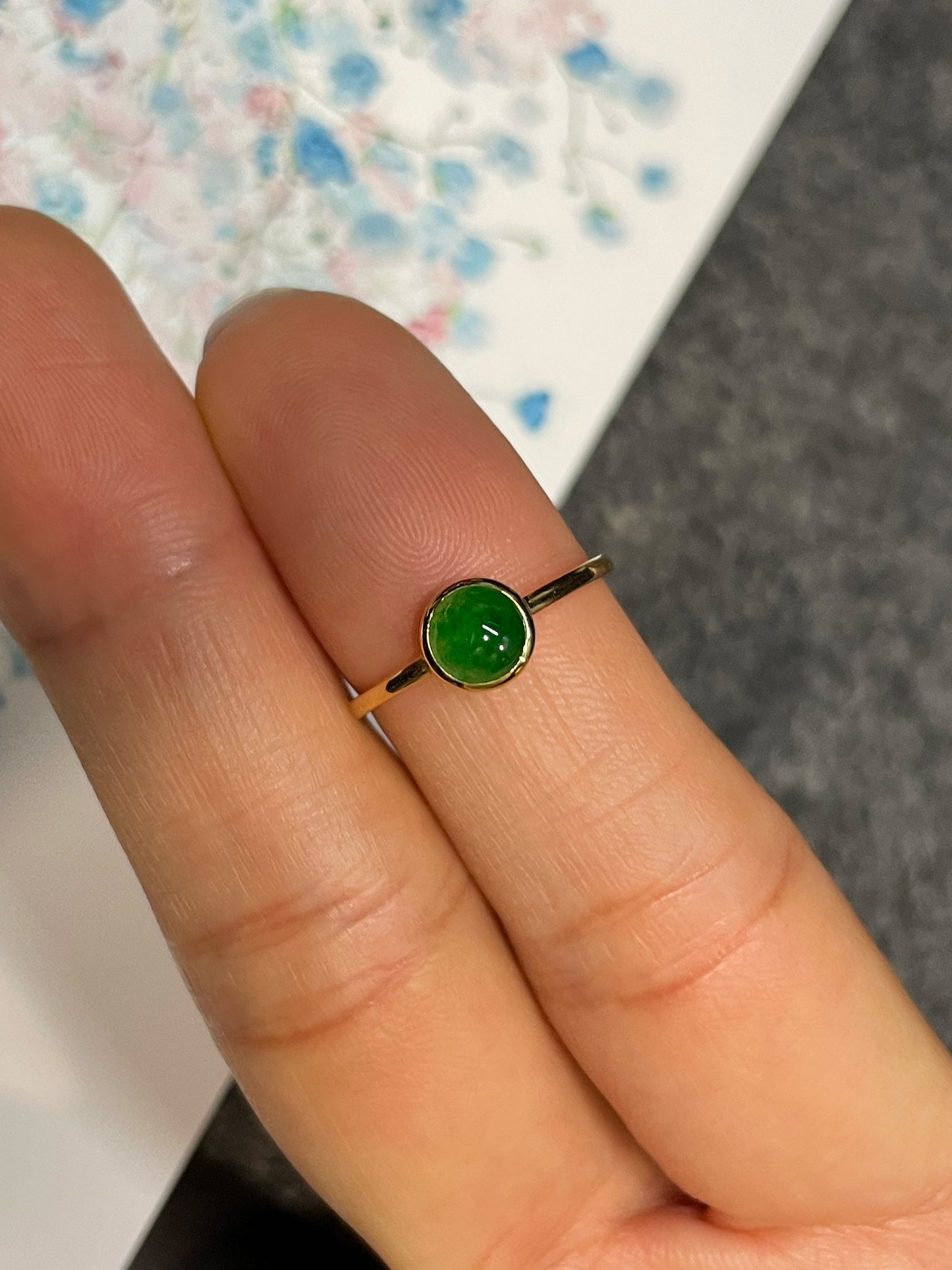 Green Jade Cabochon Ring (NJR378)