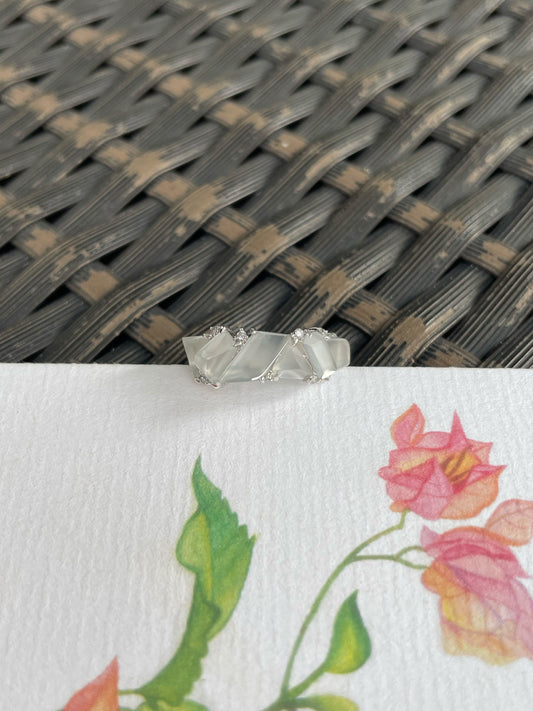 Glassy Jadeite Ring - Fancy Shapes (NJR379)
