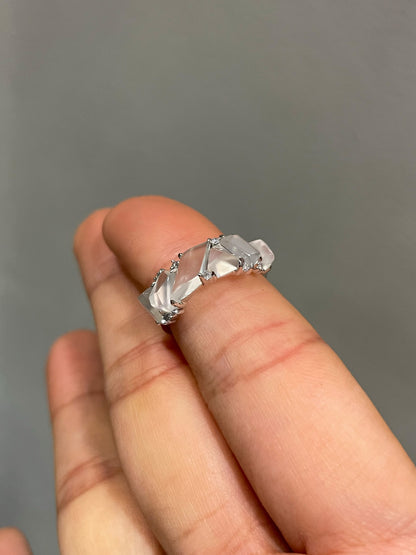 Glassy Jadeite Ring - Fancy Shapes (NJR379)