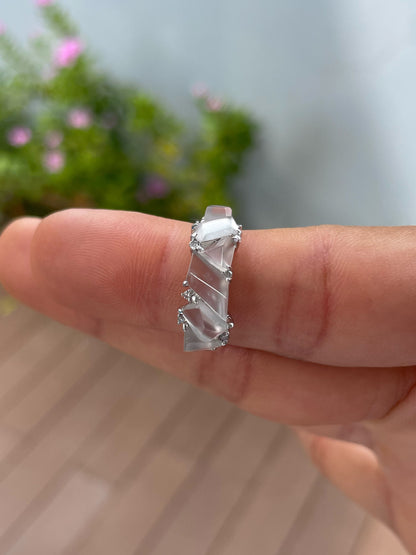 Glassy Jadeite Ring - Fancy Shapes (NJR379)