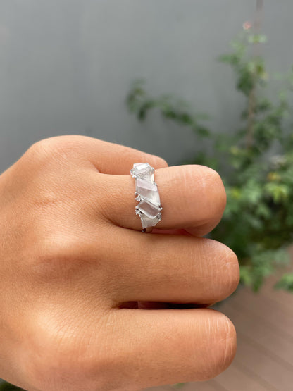 Glassy Jadeite Ring - Fancy Shapes (NJR379)